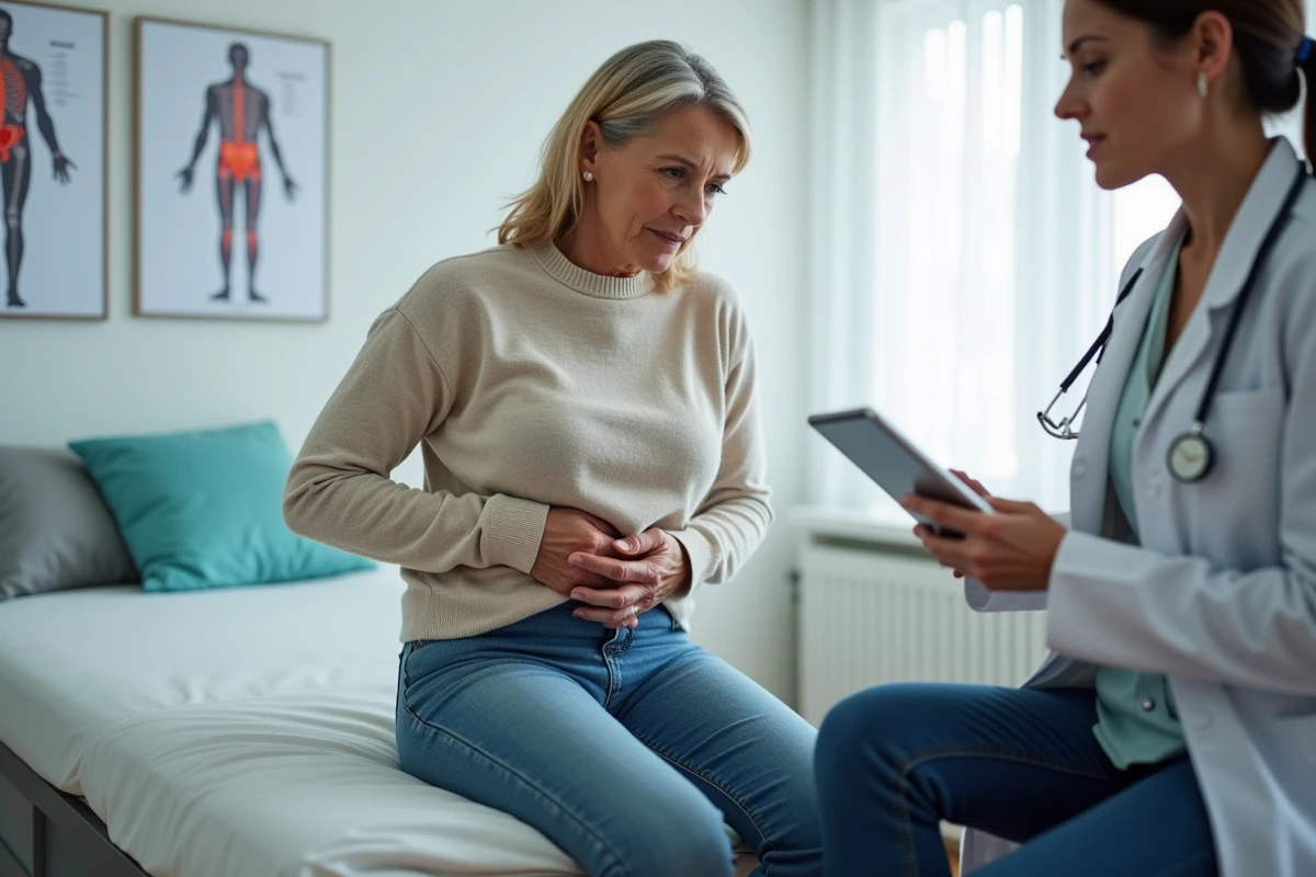 Femme attentive lors d'une consultation médicale en clinique