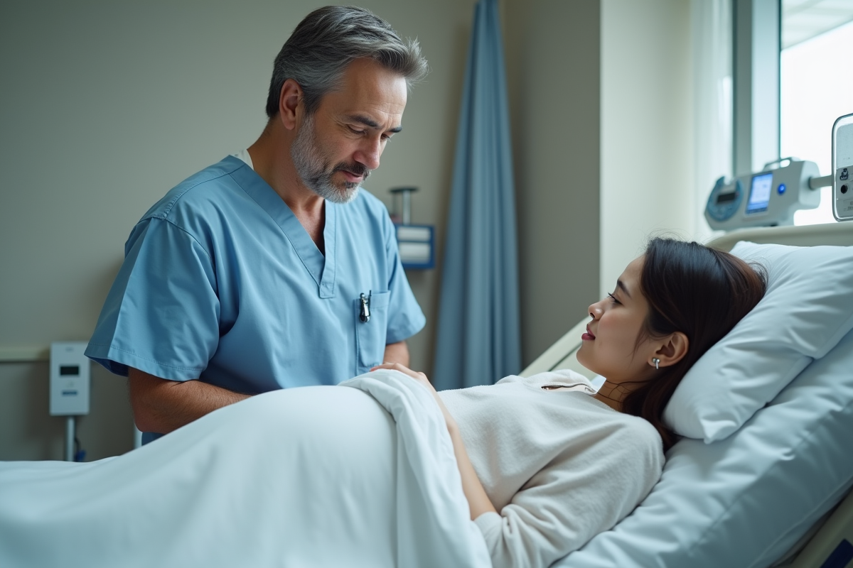 Anesthesiologue expliquant l