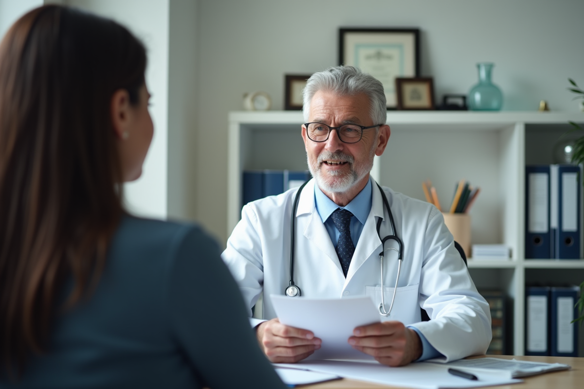 Docteur en consultation avec un patient dans un cabinet médical